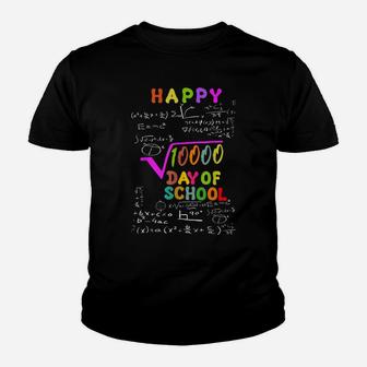 Square Root 10000 Day Of School Teacher Or Student Gifts Youth T-shirt | Crazezy DE