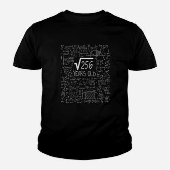 Square Root Of 256 16 Years Old 16Th Birthday Gift Design Youth T-shirt | Crazezy AU