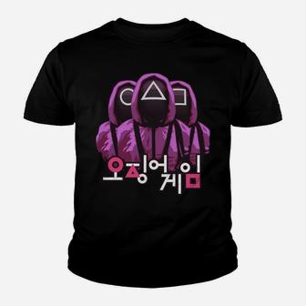 Squid Game Three Masked Guards Youth T-shirt | Crazezy