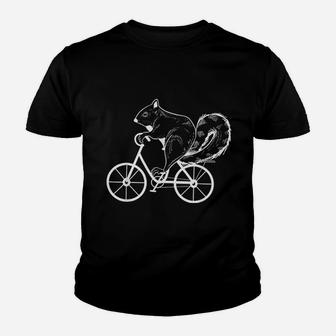 Squirrel On Bike Youth T-shirt | Crazezy