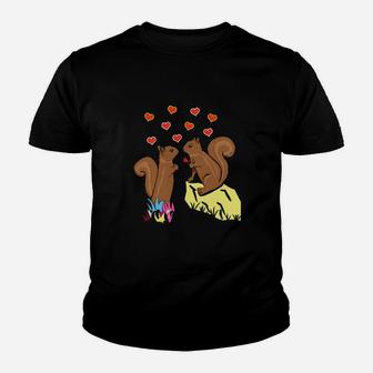 Squirrel Valentine Simple Design Youth T-shirt - Monsterry