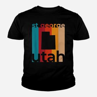 St George Utah Vintage Ut Retro Repeat Cutout Youth T-shirt | Crazezy DE