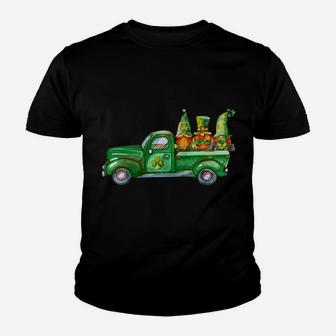St Pat Gnomes In Truck St Patrick's Day Irish Luck Gnome Raglan Baseball Tee Youth T-shirt | Crazezy
