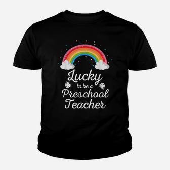 St Patrick Day Teacher Day Lucky To Be Preschool Teacher Youth T-shirt | Crazezy