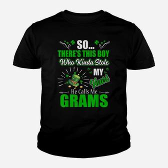 St Patrick Day Who Kinda Stole My Heart Calls Me Grams Youth T-shirt | Crazezy