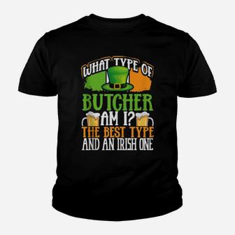 St Patricks Day Bucher Irish Shamrock Leprechaun Hat Youth T-shirt - Monsterry