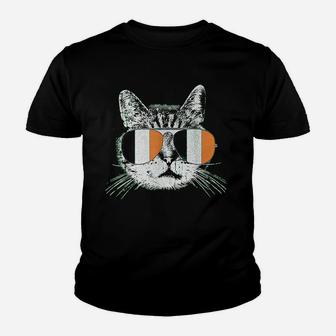 St Patricks Day Cat Irish Flag Catty Catricks Men Women Youth T-shirt | Crazezy