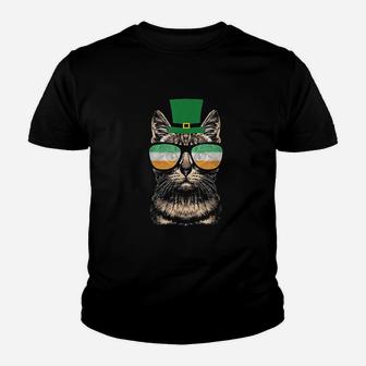 St Patricks Day Cat Youth T-shirt | Crazezy