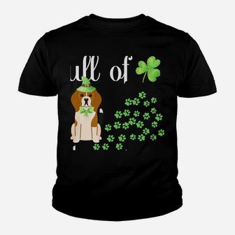 St Patricks Day Dog Lover Shirt Beagle Green Shamrock Paw Youth T-shirt | Crazezy