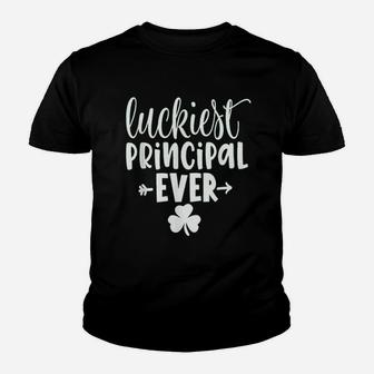 St Patricks Day For School Luckiest Principal Ever Youth T-shirt | Crazezy
