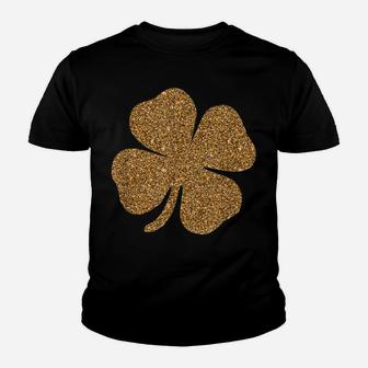 St Patrick's Day Lucky Charm Gold Irish Clover Shamrock Youth T-shirt | Crazezy AU