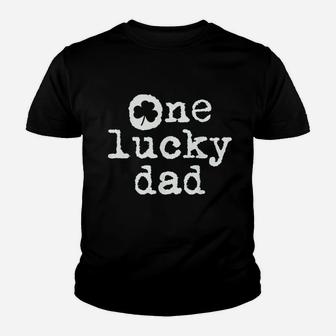 St Patricks Day Shamrock Gift For New Daddy One Lucky Dad Youth T-shirt | Crazezy AU
