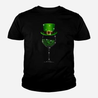 St Patrick's Day Shamrock Wine Glass Gift For Womens Mens Youth T-shirt | Crazezy