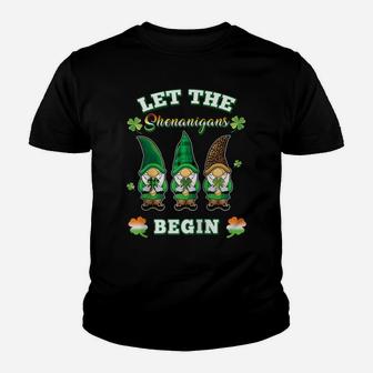 St Patricks Day Womens Green Irish Let Shenanigans Begin Raglan Baseball Tee Youth T-shirt | Crazezy CA