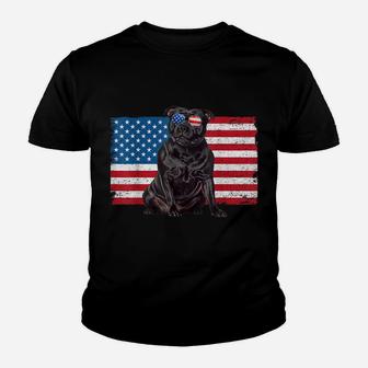 Staffordshire Bull Terrier Dog American Flag Staffie Mom Dad Youth T-shirt | Crazezy UK