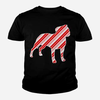 Staffordshire Pit Bull Terrier Peppermint Bark Christmas Dog Youth T-shirt | Crazezy