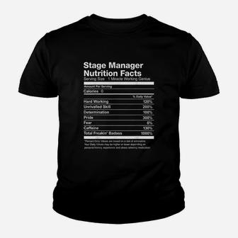Stage Manager Nutrition Facts Youth T-shirt | Crazezy