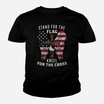 Stand For The American Flag Kneel For The Cross Jesus Youth T-shirt - Monsterry DE