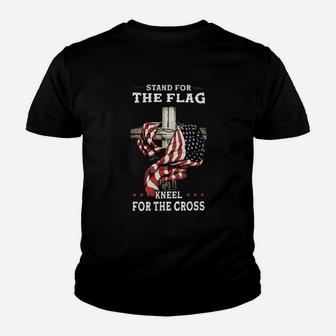 Stand For The Flag Kneel For The Cross Youth T-shirt - Monsterry AU