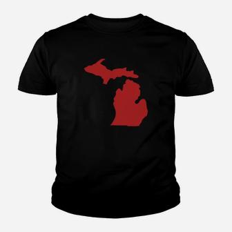 State Of Michigan Solid Youth T-shirt - Thegiftio UK