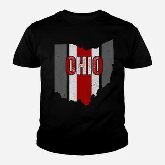 State Of Ohio Vintage Ohio Columbus Striped Distressed Youth T-shirt - Monsterry AU
