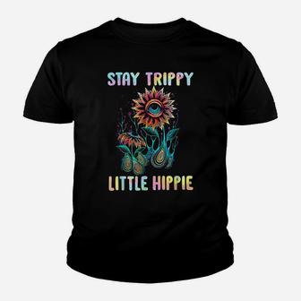 Stay Trippy Little Hippie Flower Colorful Retro Vintage Youth T-shirt | Crazezy AU