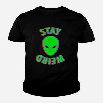 Stay Weird Alienglitch Youth T-shirt | Crazezy
