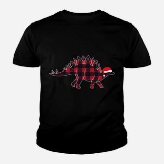 Stegosaurus Santa Hat Christmas Dinosaur Lover Gift Youth T-shirt | Crazezy UK