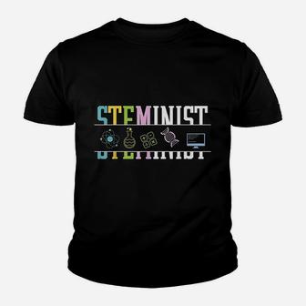 Steminist Womans Rights Physics Science Youth T-shirt | Crazezy UK