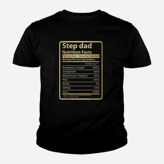 Step Dad Nutrition Facts Day Gift For Step Dad Youth T-shirt | Crazezy
