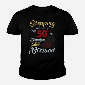 Stepping Into My 50Th Birthday Like A Boss 50 Years Old Gift Sweatshirt Youth T-shirt | Crazezy CA