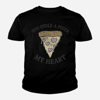 Stole A Pizza My Heart Valentine's Day Youth T-shirt | Crazezy