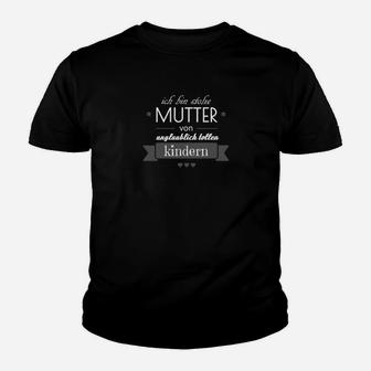 Stolze Mutter Kinder Tshirt, Schwarzes Tee mit Spruch für Mütter - Seseable