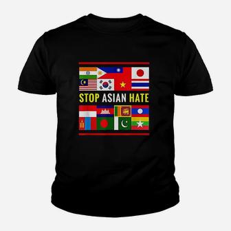 Stop Asian Hate Flag Youth T-shirt | Crazezy