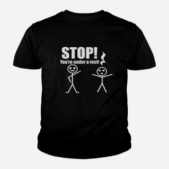 Stop You Are Under A Rest Funny Music Piano Youth T-shirt | Crazezy CA