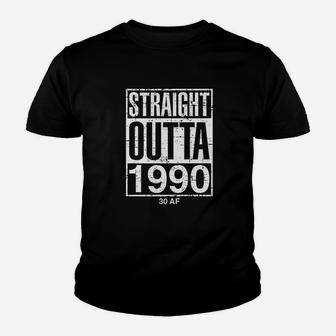Straight Outta 1990 30 Af Funny 30Th Birthday 30 Years Old Youth T-shirt | Crazezy UK