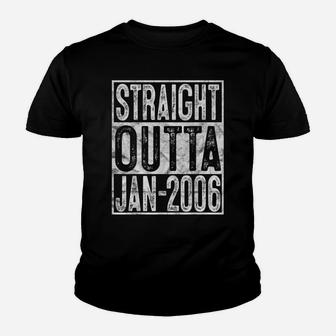 Straight Outta January 2006 14Th Birthday Gift 14 Year Old Youth T-shirt | Crazezy UK