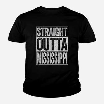 Straight Outta Mississippi Ms State Gift Youth T-shirt | Crazezy DE