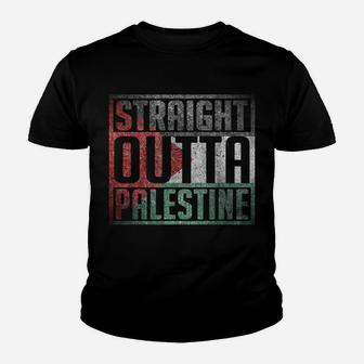 Straight Outta Palestine, Free Palestina, Palestine Flag Youth T-shirt | Crazezy