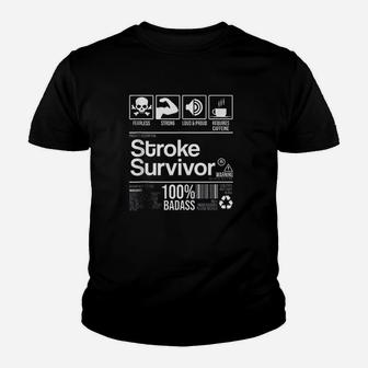 Stroke Survivor Contents Nutrition Facts Youth T-shirt | Crazezy
