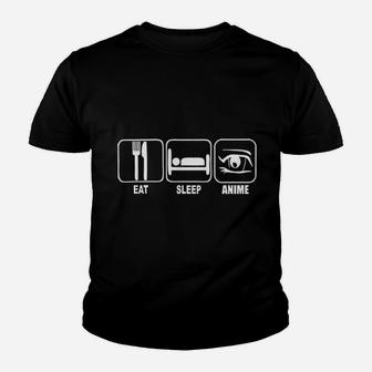 Stuff With Attitude Geek Chic Eat Sleep Black Youth T-shirt | Crazezy DE