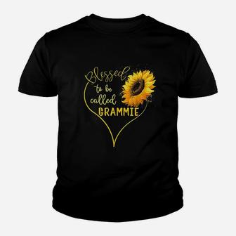 Sunflower Heart Blessed To Be Called Grammie Youth T-shirt | Crazezy CA