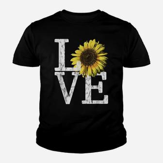 Sunflower Love Shirt Vintage Hippie Flower Nurse Mom Gift Youth T-shirt | Crazezy