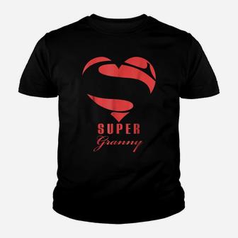 Super Granny Superhero T Shirt Gift Mother Father Day Youth T-shirt | Crazezy