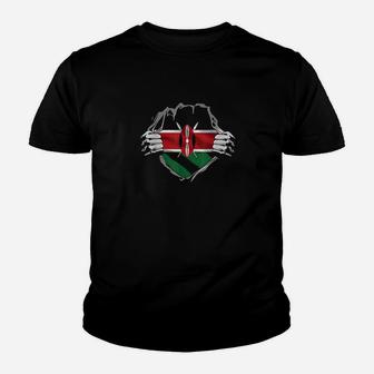 Super Kenyan Heritage Kenya Roots Flag Gift Youth T-shirt | Crazezy UK