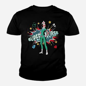 Super Nurse Shirt Best Superhero Funny Rn Nurse Youth T-shirt | Crazezy