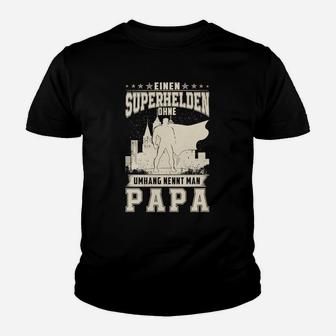 Superheld Papa Kinder Tshirt, Vatertag Idee in Schwarz - Seseable