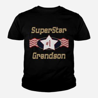 Superstar Number One Grandson - Best Grandson Ever Youth T-shirt | Crazezy