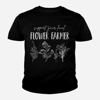 Support Your Local Flower Farmer Homegrown Farmers Market Youth T-shirt | Crazezy