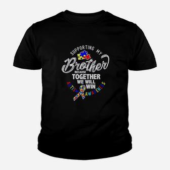 Supporting My Brother Awareness Ribbon Heart Youth T-shirt | Crazezy